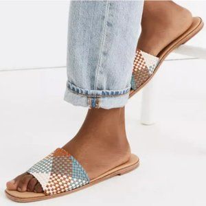 Madewell The Lianne Slides In Woven Leather 8